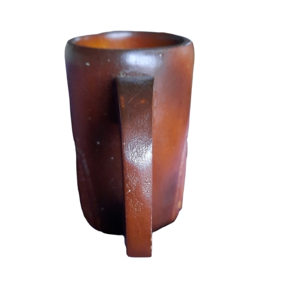 Hand carved wood tiki mug - Picture 3 of 5